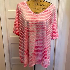 Distressed Style V neck Top